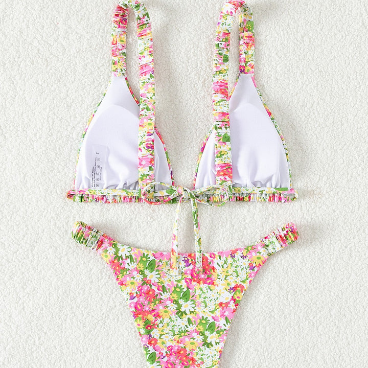 Dame Blomsterprint Triangel-Bikini Skovae