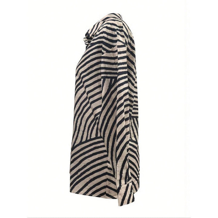 Kvinder Button-Up Abstrakt Stribet Bluse Stilla