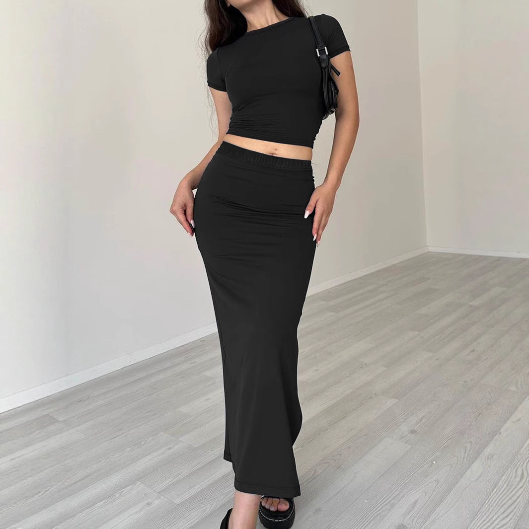 Damer cropped top og maxiskirt sæt Stilla