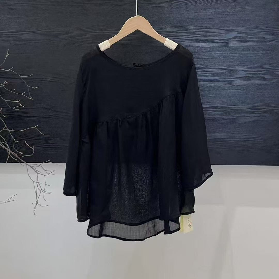 Dame Bohemian Stil lagdelt Bluse Stilla