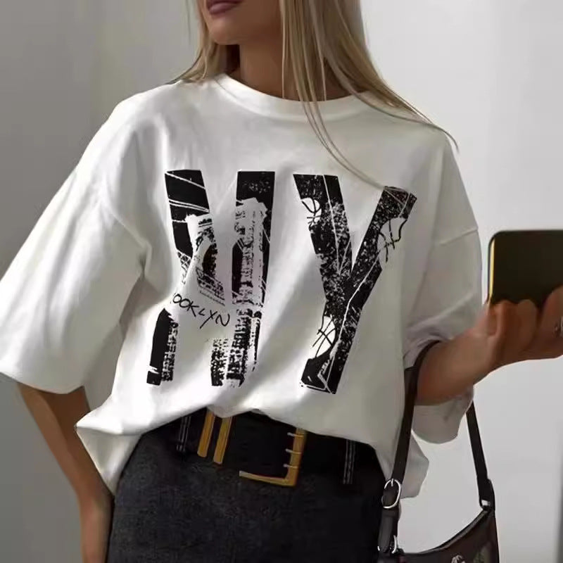 Dame Oversized T-shirt med urban grafiktryk Stilla