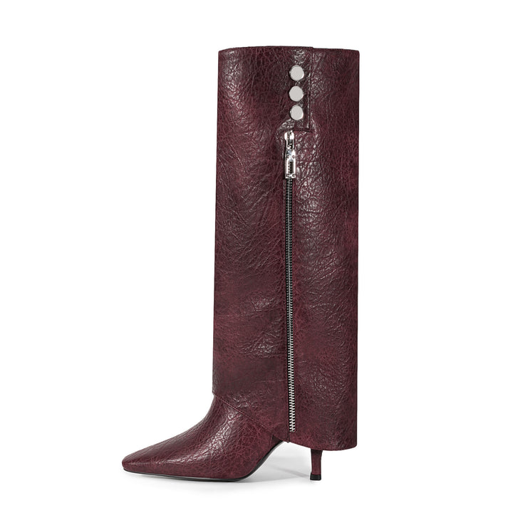 Femme Over-the-Knee Skulptureret Læder Stiletto Støvler Stilla