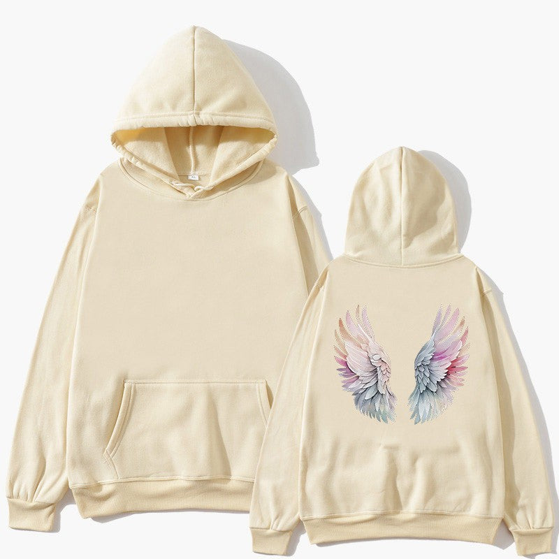 Kvinders hoodie med stilfuldt englevinge-design Skovae