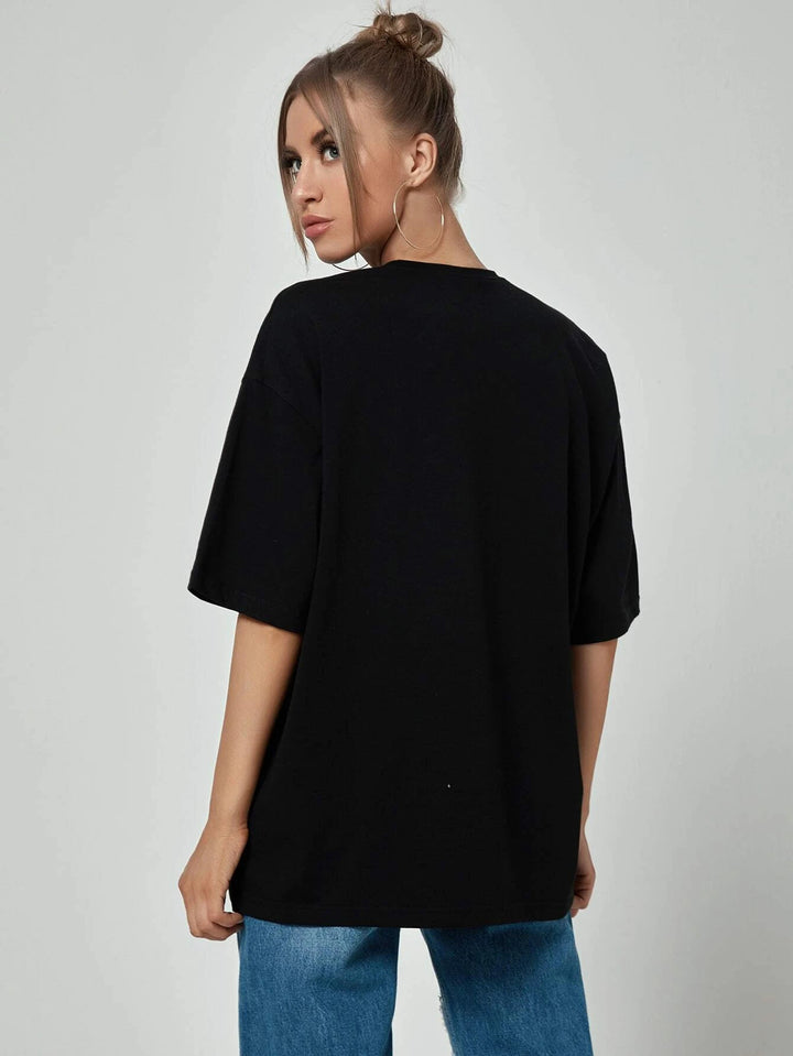 Dame Oversized T-shirt med moderne Minimalart-motiv Stilla