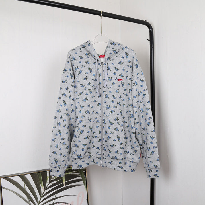 Femme Floral-Print Zip-Up Hoodie Stilla