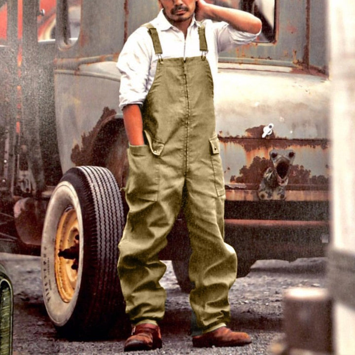 Herre buks med seler lavet af robust bomuldsblanding i vintage look Stilla