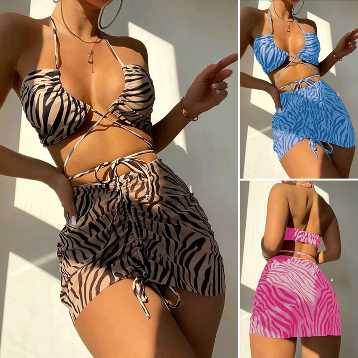 Dame bikini sæt med gennemsigtig strand kappe Stilla