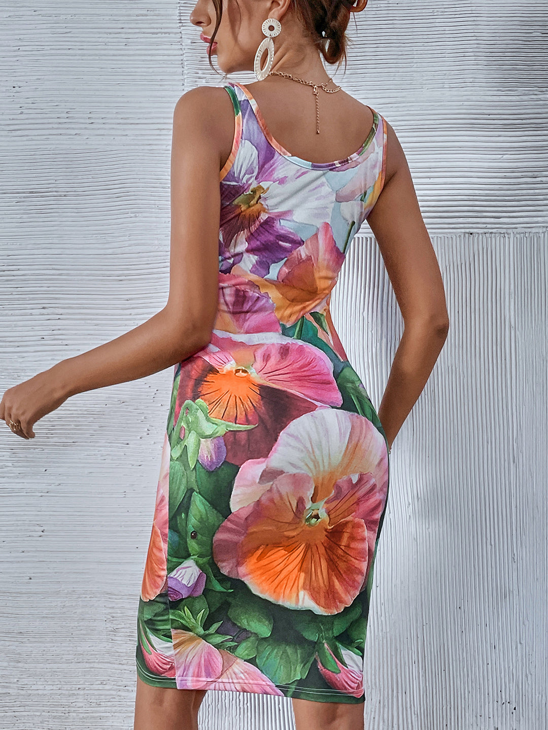 Femme Floral Bodycon Kjole Stilla