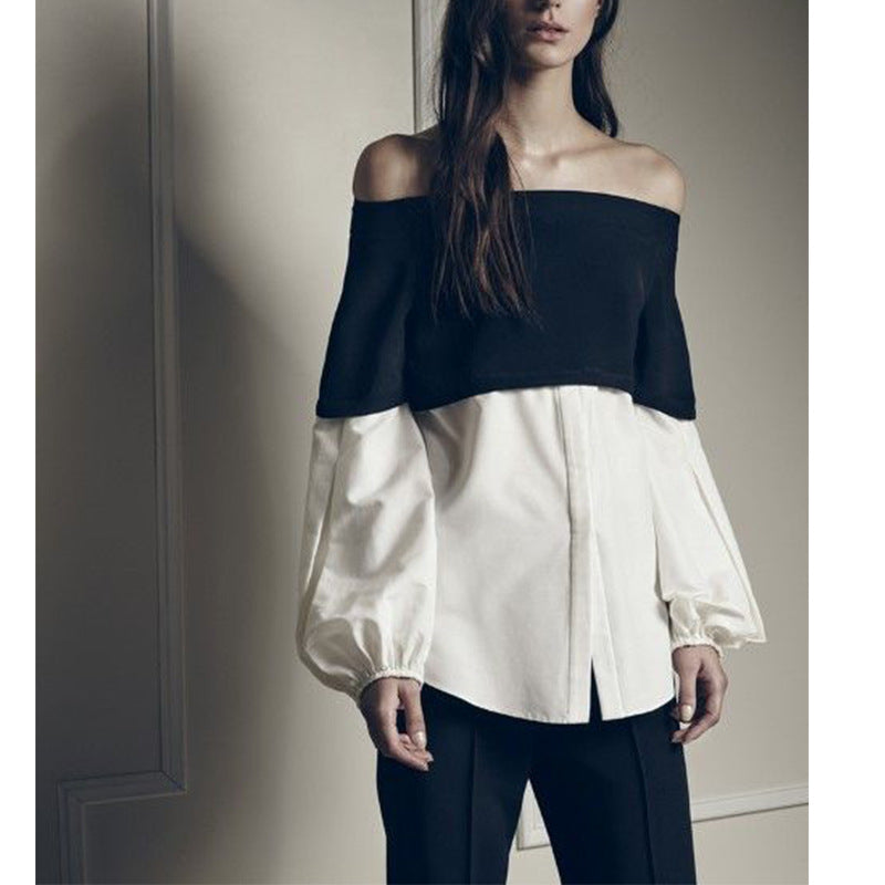 Dame Off-Shoulder Bluse med voluminøse ærmer og moderne design Stilla
