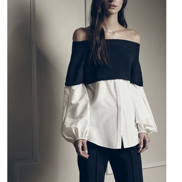 Dame Off-Shoulder Bluse med voluminøse ærmer og moderne design Stilla