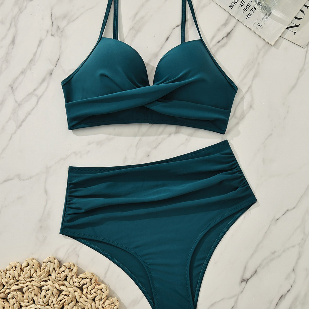Dame Højt skåret bikini med indviklet top Skovae