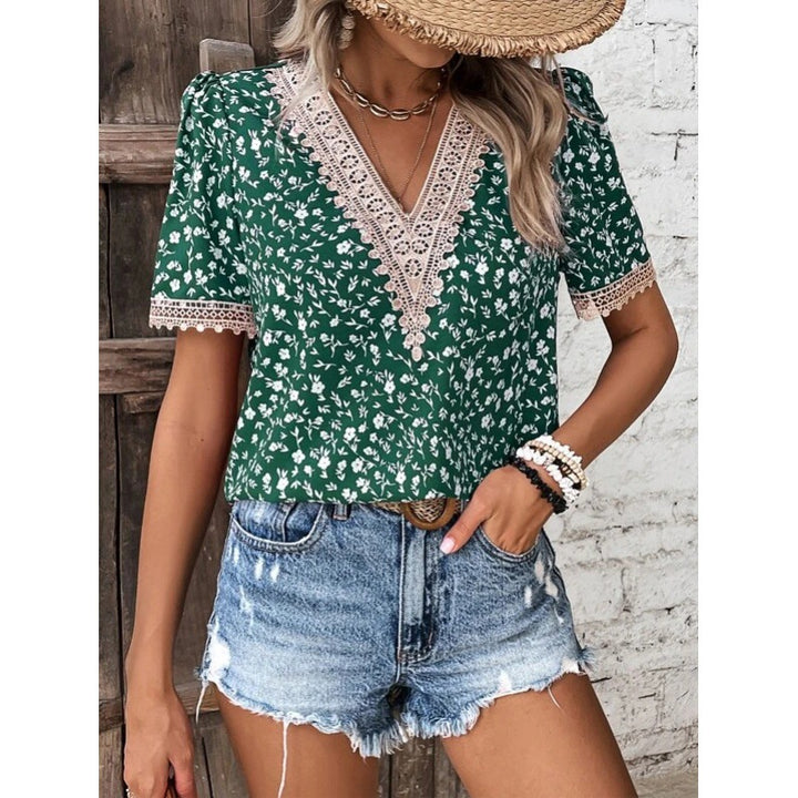Femme Boho Chic Floral Spids Top Stilla