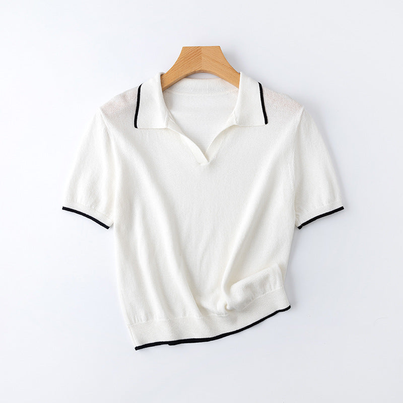 Dame Casual Polo Shirt med kontrastbesætning Stilla
