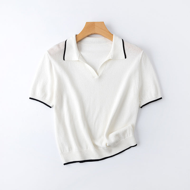 Dame Casual Polo Shirt med kontrastbesætning Stilla