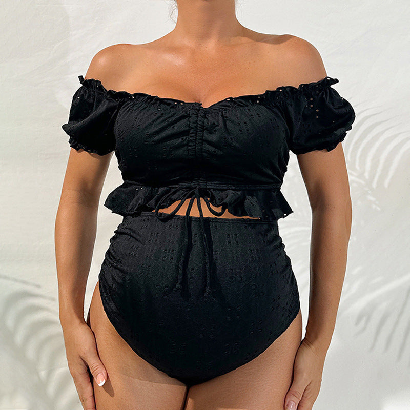 Dame Off-Shoulder Bikini-sæt med volangdetaljer og uformel snit Stilla