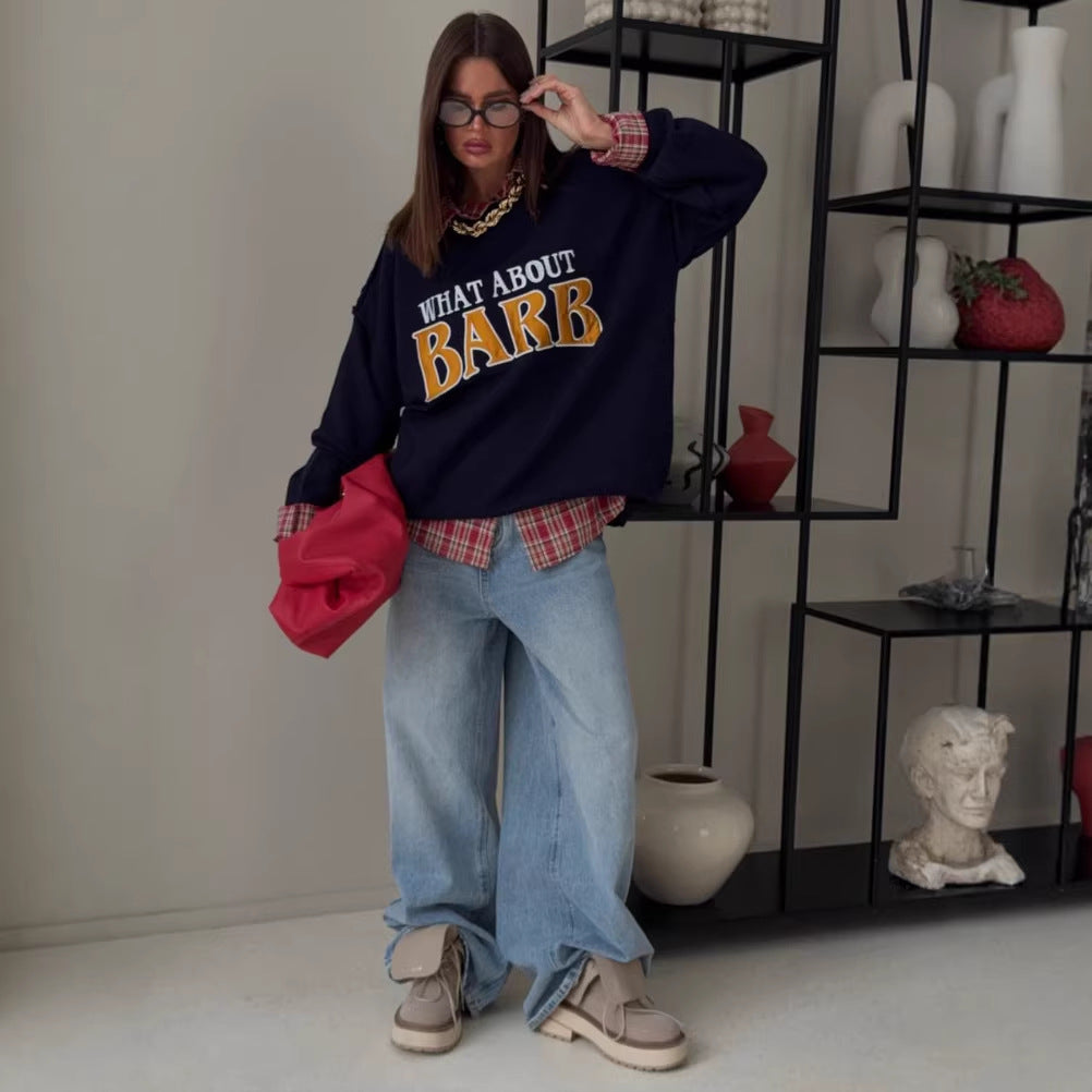 Kvinder sweatshirt med kreativt tekst og afslappet pasform Stilla