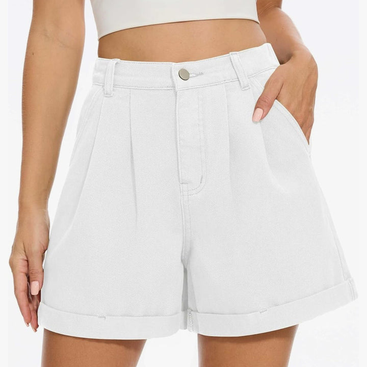 Dame højtaljerede folded shorts Stilla