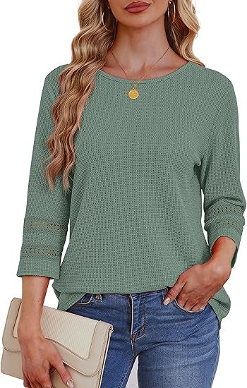 Damer casual langærmet top med lace detaljer Stilla
