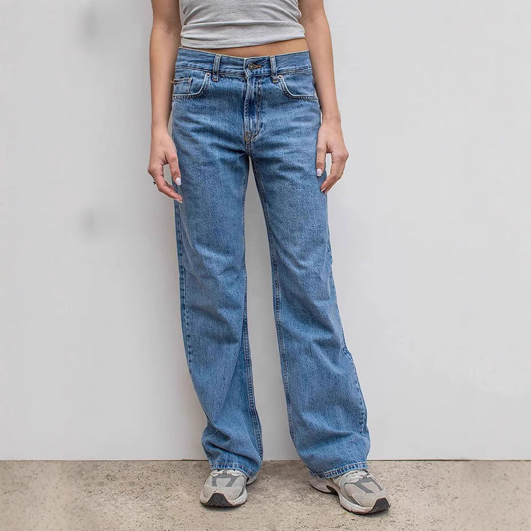 Dame Løst skårne Vintage-Jeans med afslappet flair Stilla