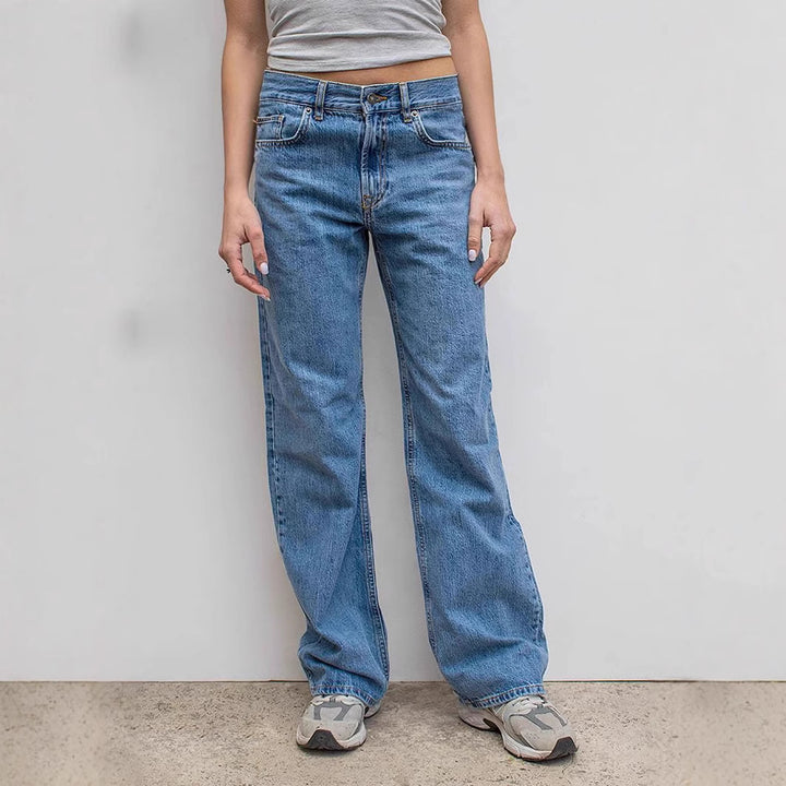 Dame Løst skårne Vintage-Jeans med afslappet flair Stilla
