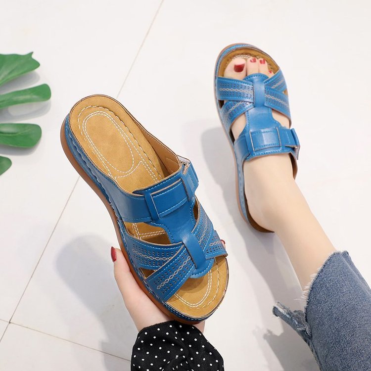 Dame Komfortable Læder-Sandaler med åndbare Remme Stilla