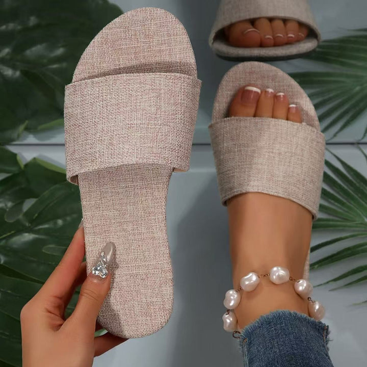 Dame Åben Slip-On Pantoletten med modet materiale og ergonomisk fodseng Stilla
