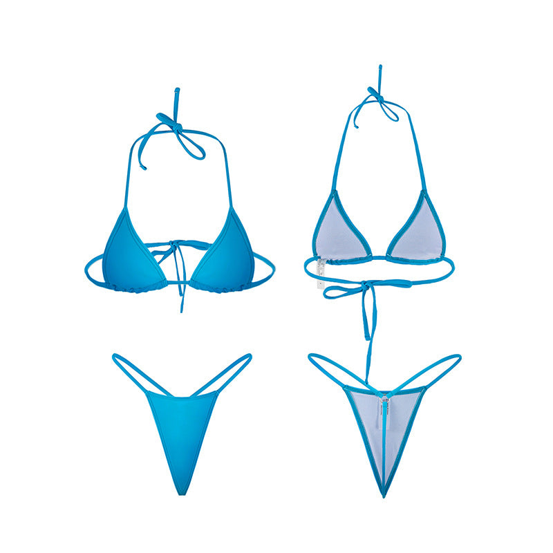 Dame triangel-bikini med dyb udskæring og minimalistisk design Skovae