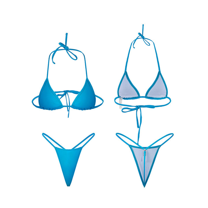 Dame triangel-bikini med dyb udskæring og minimalistisk design Skovae