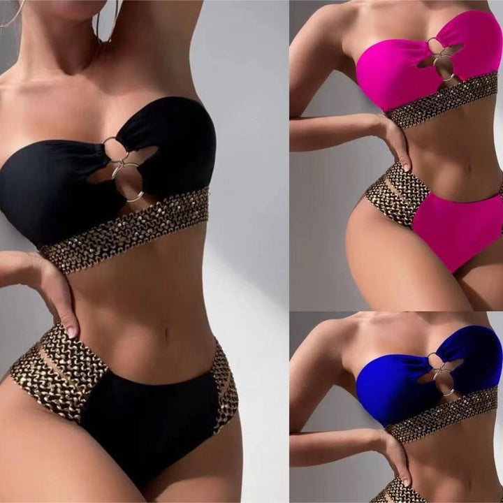 Dame bandeau-bikini med raffineret snit og legende detaljer Stilla
