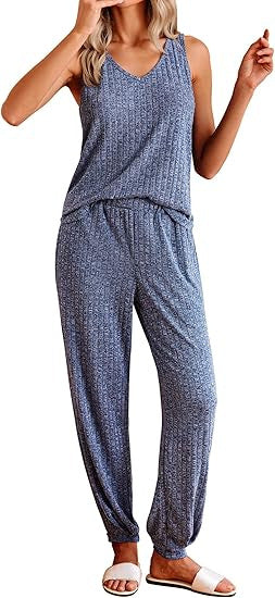 Dame Relaxed Fit Stribet Loungewear Sæt Stilla