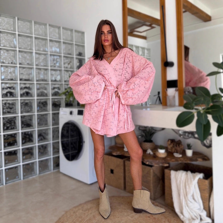 Damer Stilfuld Kimono med Taljebælte Stilla