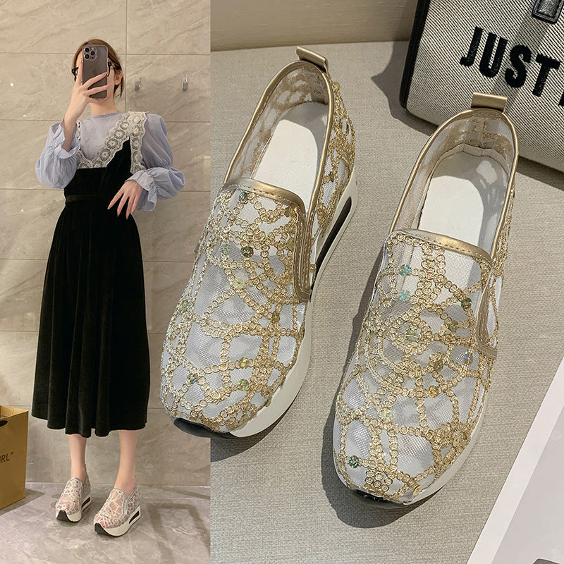 Dame Glamourøse Slip-On Sneakers med elegant glimmer-design Stilla