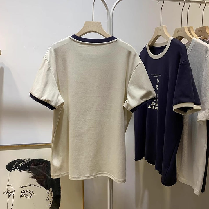 Femme Grafik Kortærmet T-shirt med legende hundeillustration Stilla