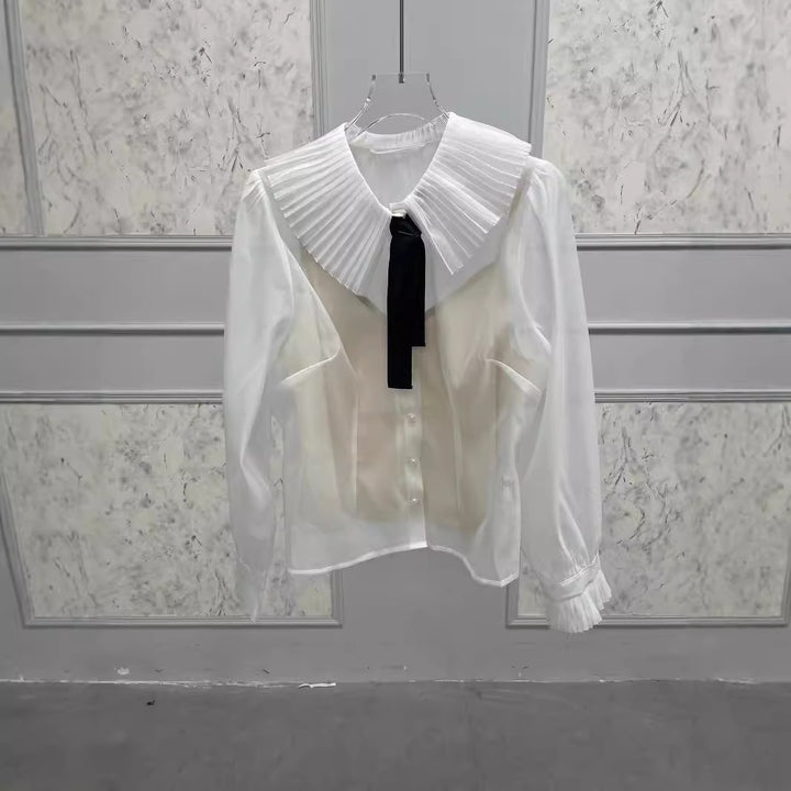 Dame Kort Velour Nederdel med elegant Sløjfedetalje Stilla