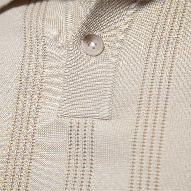 Herrer kortærmet poloshirt med struktureret ribmønster Stilla