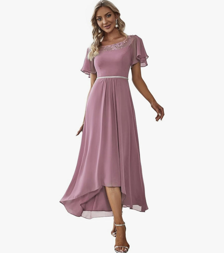 Dame Elegant Spids Overlay Maxikjole Stilla