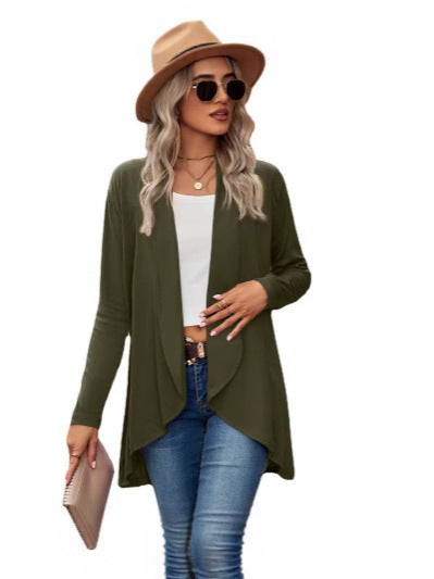 Dame cardigan med åben snit og afslappet design Stilla