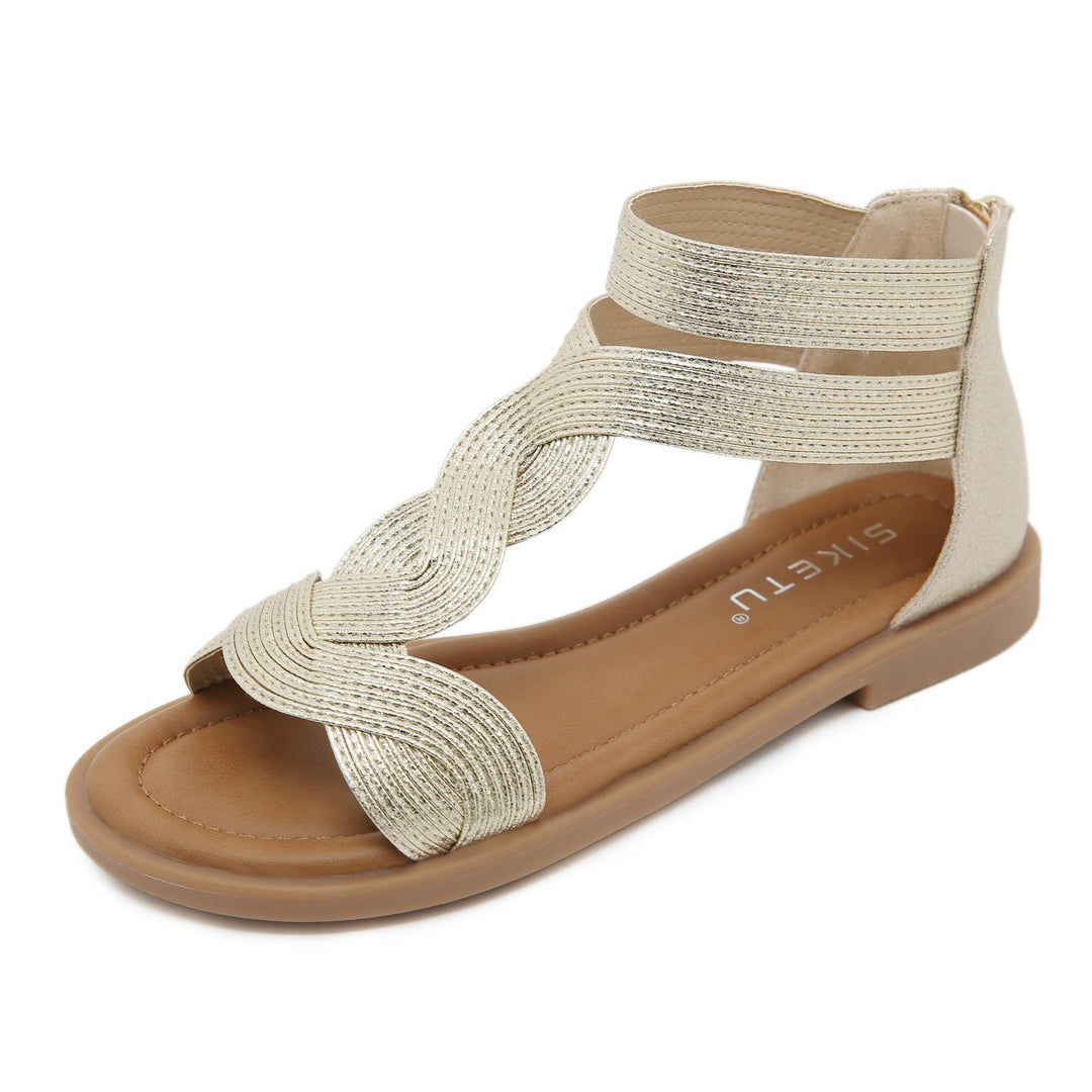 Dame elegante sandaler med flettet remdesign og fleksibel fodseng Stilla