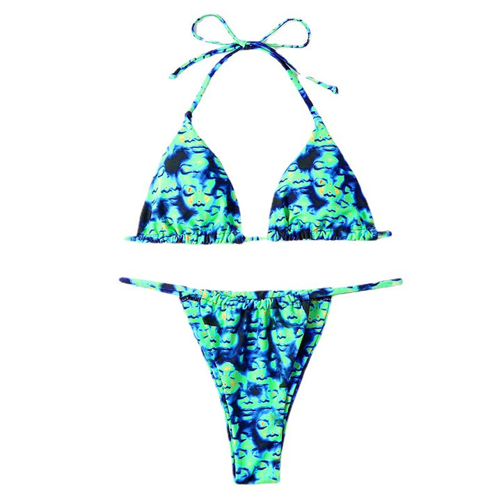 Dame Bikinisæt med justerbare stropper og trendy mønster Stilla