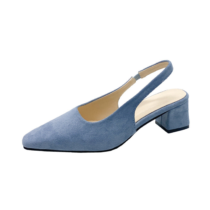 Dame Elegant Slingback Blockhæl Mules Stilla