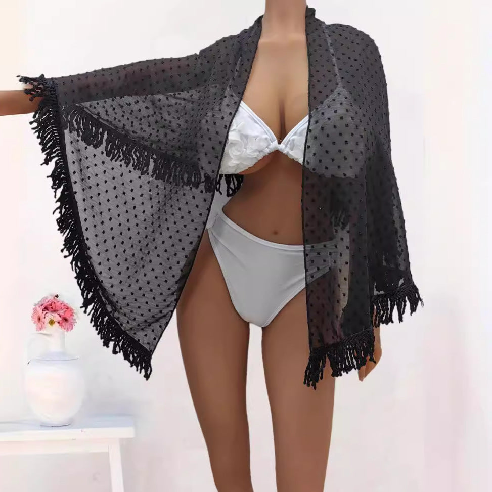 Dame luftig Sarong med frynsede accenter og gennemgående design Stilla