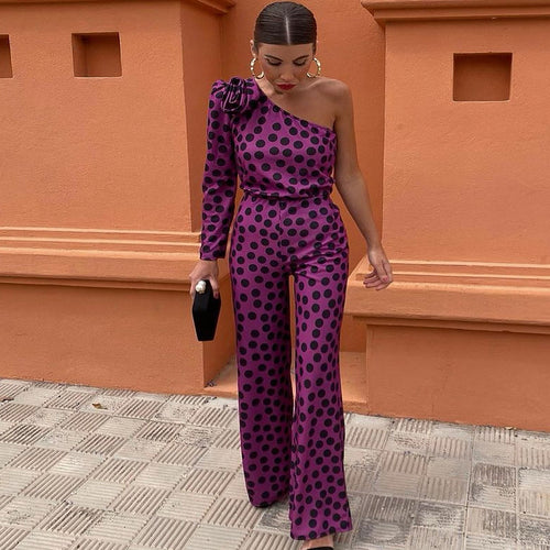Damer Ensidet Jumpsuit med Blomsterdekoration Skovae