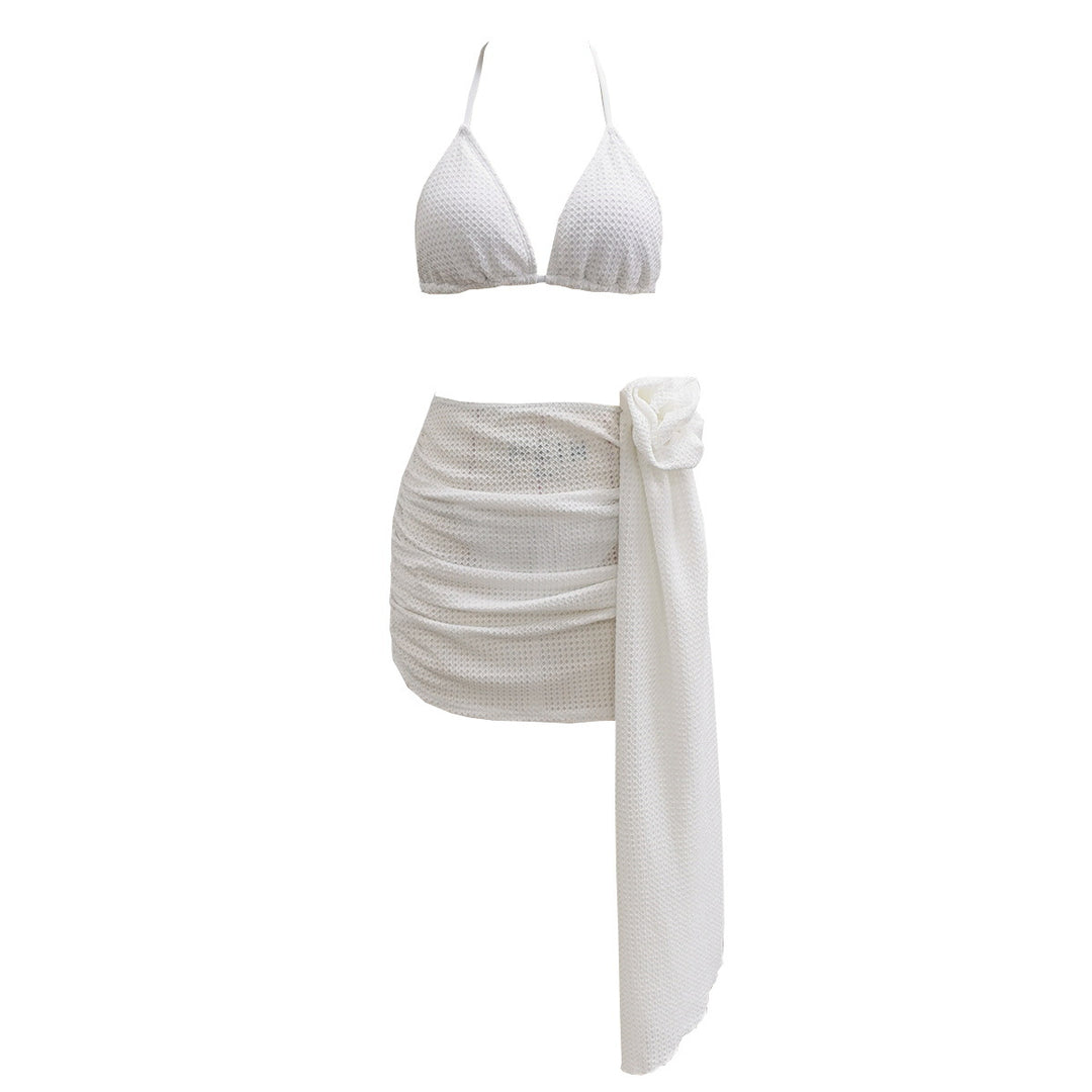 Dame bikini sæt med raffineret net-design og smart omslagsskørt Stilla