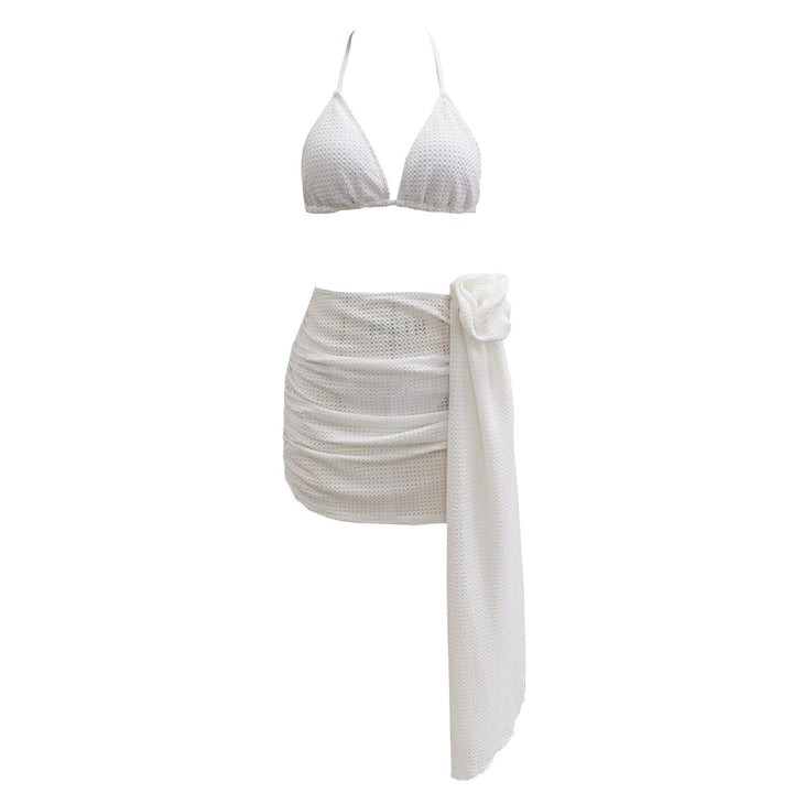 Dame bikini sæt med raffineret net-design og smart omslagsskørt Stilla