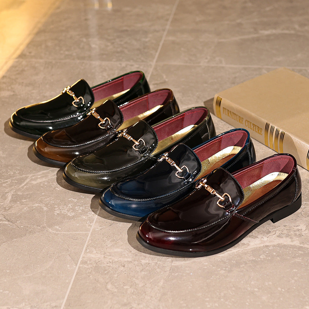 Herrer Skinnende Læder Dress Loafers med Kæde-detalje Stilla