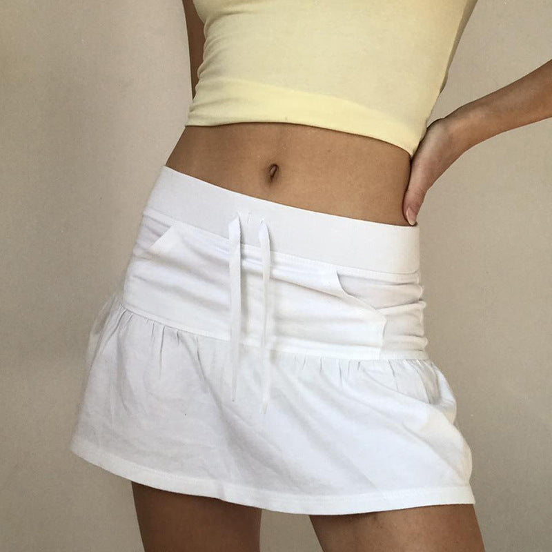 Damer mini skirt med svingende lag-design og elastisk talje Skovae