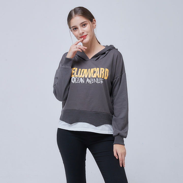 Kvinders afslappede cropped hoodie med grafik Stilla