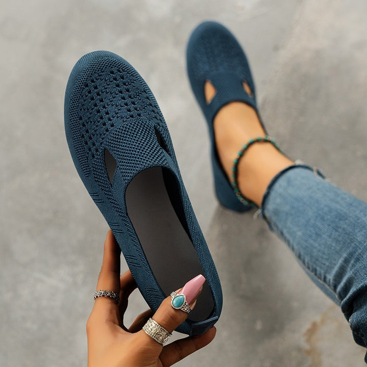Dame åndbare Slip-On Strik-Sneakers Stilla