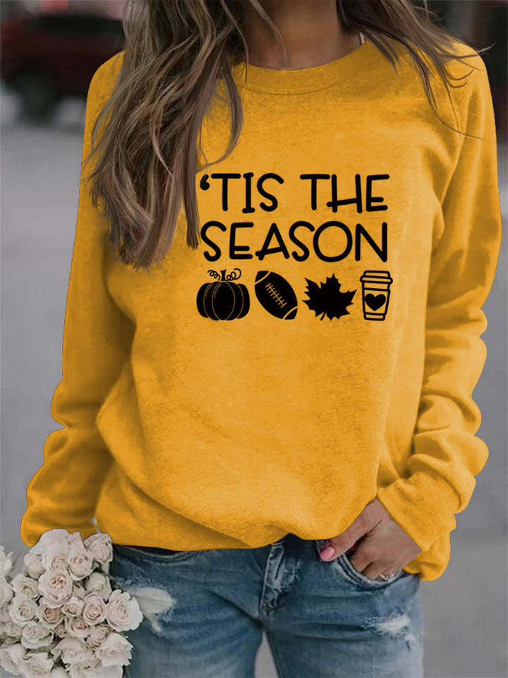 Stilla | Mode Langærmet O Hals Trykt Top Sweatshirt