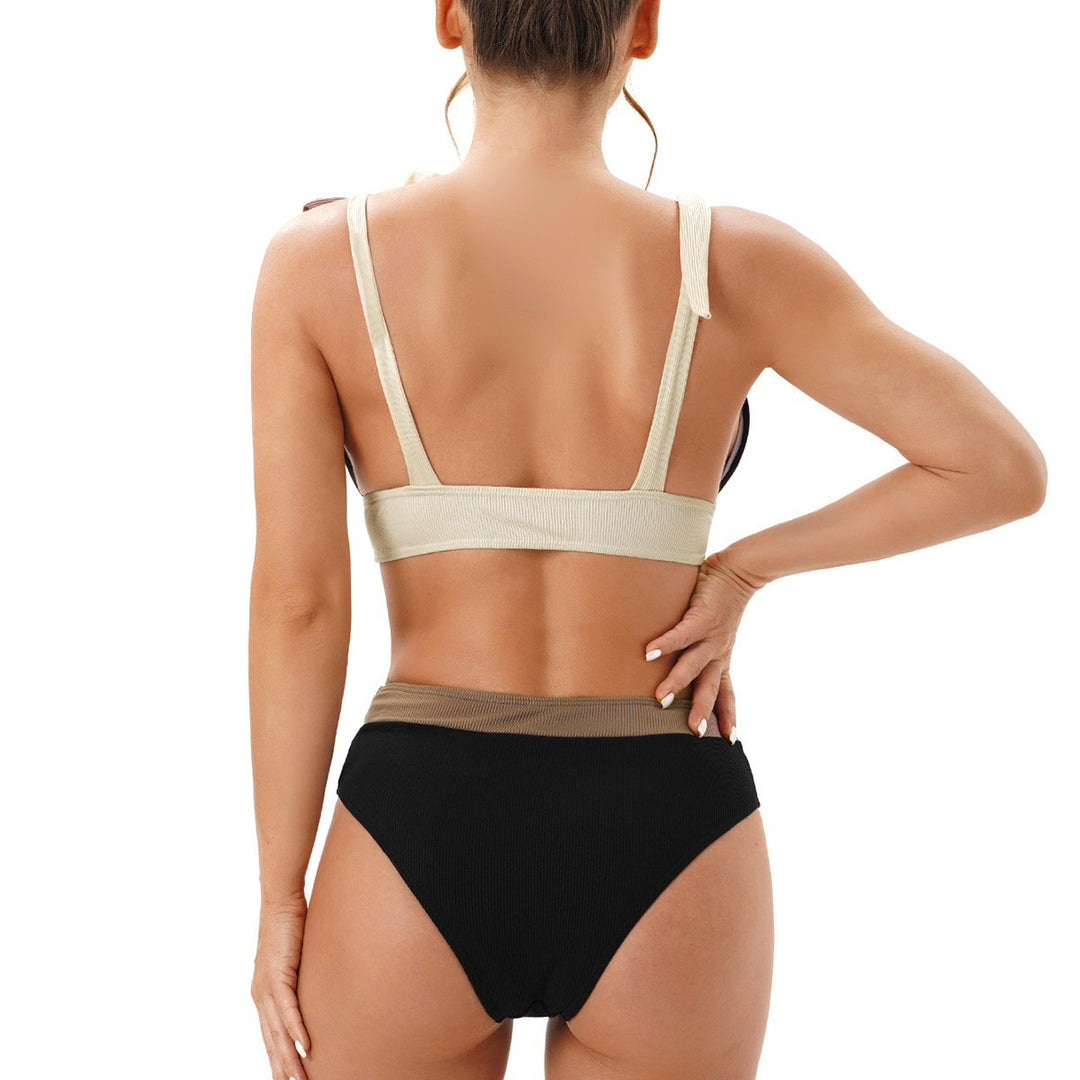 Dame Bikini-sæt med stilfulde bindebånd og elegant V-hals Stilla